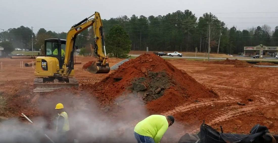 Sharpsburg shopping center site work